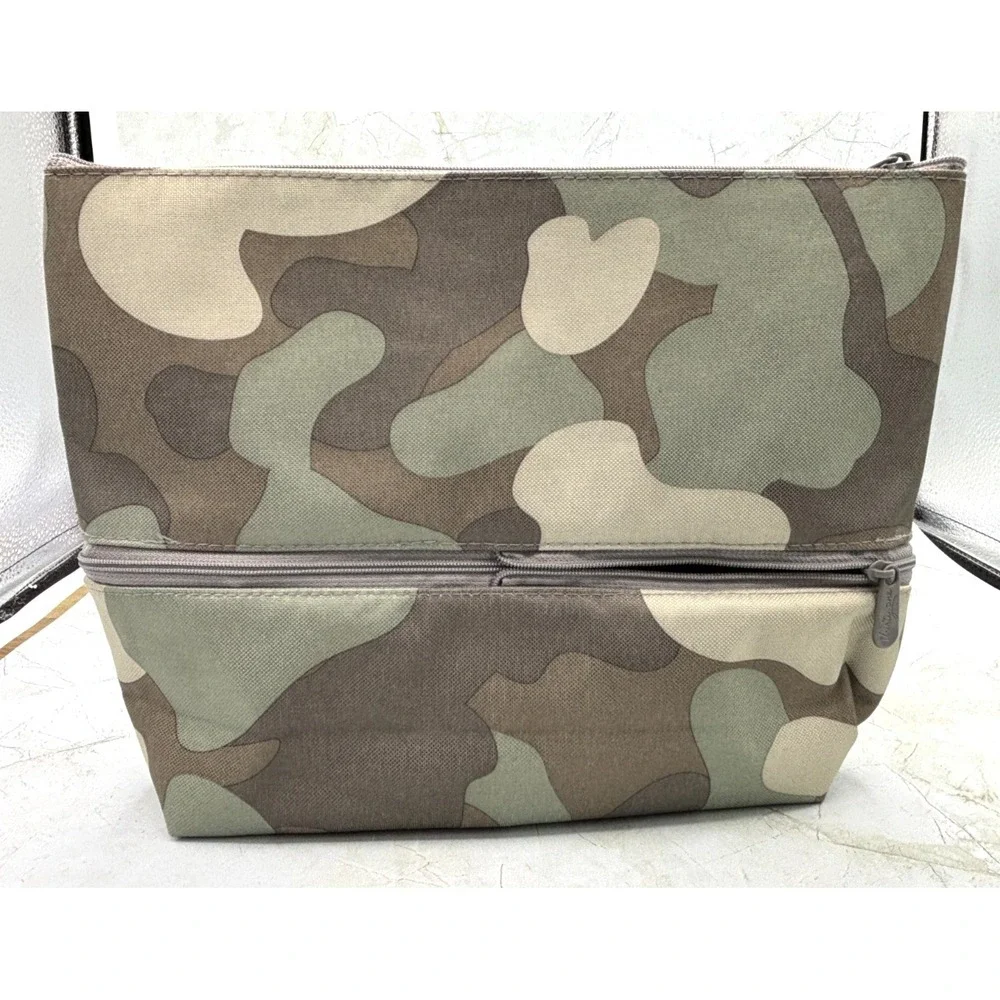 Thirty-One‎ Zipper Utility Pouch Soft Camo Expandable Camouflage Bag New 12